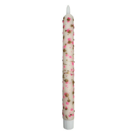 Melting Pot - LED-Kaars Candy Ivoor-Bubbels Brons Roze 25cm met Timer Melting Pot - LED-Kaars Candy Ivoor-Bubbels Brons Roze 25cm met Timer