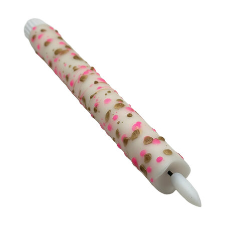 Melting Pot - LED-Kaars Candy Ivoor-Bubbels Brons Roze 25cm met Timer Melting Pot - LED-Kaars Candy Ivoor-Bubbels Brons Roze 25cm met Timer