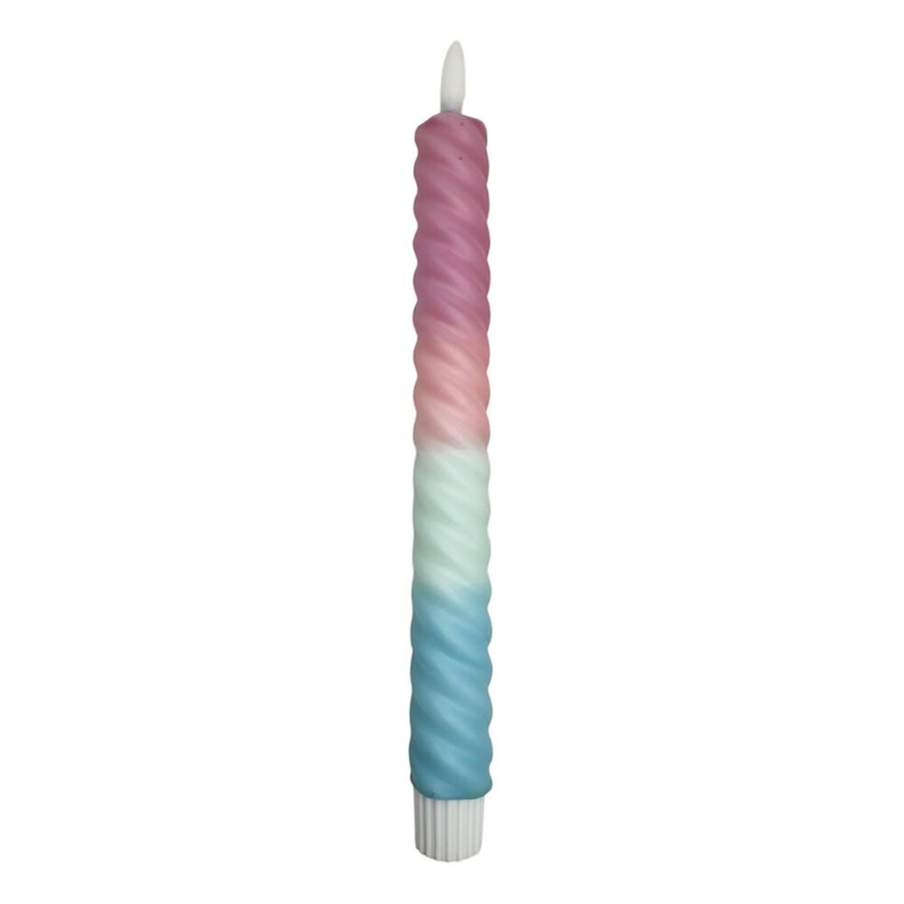 Melting Pot - LED-Kaars Candy Swirl Lila-Turquoise-Blauw 25cm met Timer Melting Pot - LED-Kaars Candy Swirl Lila-Turquoise-Blauw 25cm met Timer
