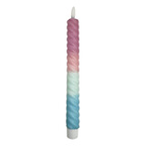 Melting Pot - LED-Kaars Candy Swirl Lila-Turquoise-Blauw 25cm met Timer Melting Pot - LED-Kaars Candy Swirl Lila-Turquoise-Blauw 25cm met Timer