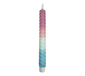Melting Pot - LED-Kaars Candy Swirl Lila-Turquoise-Blauw 25cm met Timer Melting Pot - LED-Kaars Candy Swirl Lila-Turquoise-Blauw 25cm met Timer