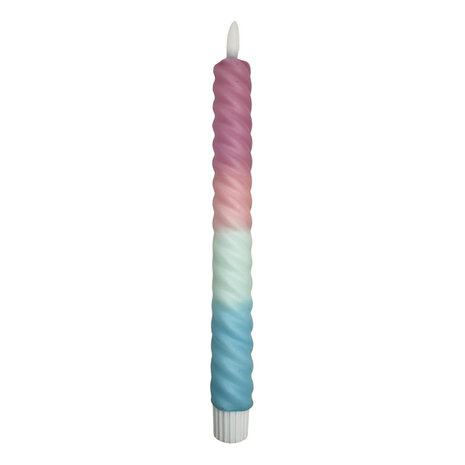 Melting Pot - LED-Kaars Candy Swirl Lila-Turquoise-Blauw 25cm met Timer Melting Pot - LED-Kaars Candy Swirl Lila-Turquoise-Blauw 25cm met Timer