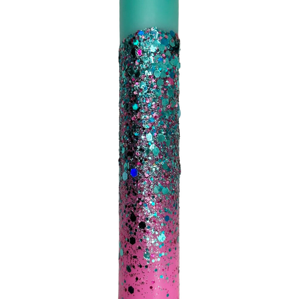 Melting Pot - LED-Kaars Candy Turquoise-Roze Glitters 25cm met Timer Melting Pot - LED-Kaars Candy Turquoise-Roze Glitters 25cm met Timer