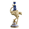 Melting Pot - Kandelaar Struisvogel Franz Josef Blauw Goud Handbeschilderd 20x14x41cm