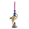 Melting Pot - Kandelaar Struisvogel Franz Josef Blauw Goud Handbeschilderd 20x14x41cm