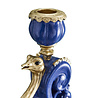 Melting Pot - Kandelaar Struisvogel Franz Josef Blauw Goud Handbeschilderd 20x14x41cm