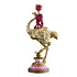 Kandelaar Struisvogel FJ Magenta Goud 20x41cm