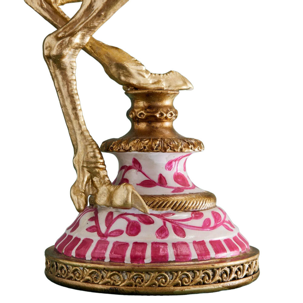 Melting Pot - Kandelaar Struisvogel Franz Josef Magenta Goud Handbeschilderd 20x14x41cm Melting Pot - Kandelaar Struisvogel Franz Josef Magenta Goud Handbeschilderd 20x14x41cm