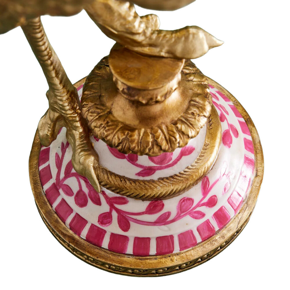 Melting Pot - Kandelaar Struisvogel Franz Josef Magenta Goud Handbeschilderd 20x14x41cm Melting Pot - Kandelaar Struisvogel Franz Josef Magenta Goud Handbeschilderd 20x14x41cm