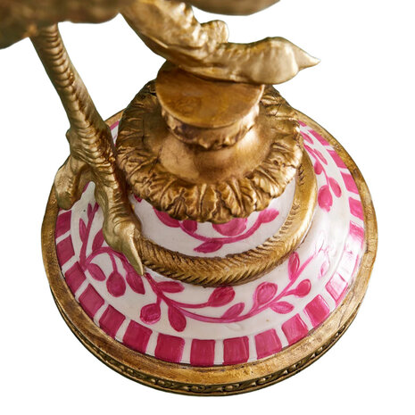 Melting Pot - Kandelaar Struisvogel Franz Josef Magenta Goud Handbeschilderd 20x14x41cm Melting Pot - Kandelaar Struisvogel Franz Josef Magenta Goud Handbeschilderd 20x14x41cm