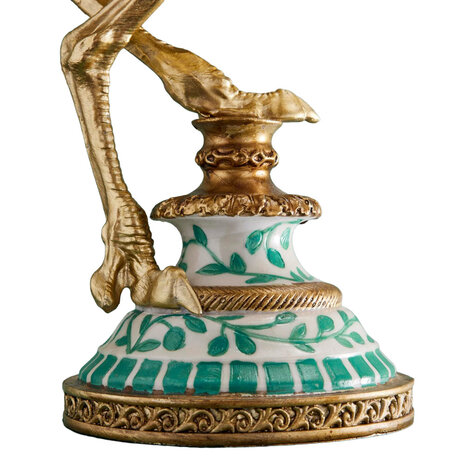 Melting Pot - Kandelaar Struisvogel Franz Josef Turquoise Goud Handbeschilderd 20x14x41cm Melting Pot - Kandelaar Struisvogel Franz Josef Turquoise Goud Handbeschilderd 20x14x41cm