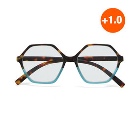 Okkia - Leesbril VENEZIA Hexagon Havana Blue OK036HB Okkia - Leesbril VENEZIA Hexagon Havana Blue OK036HB
