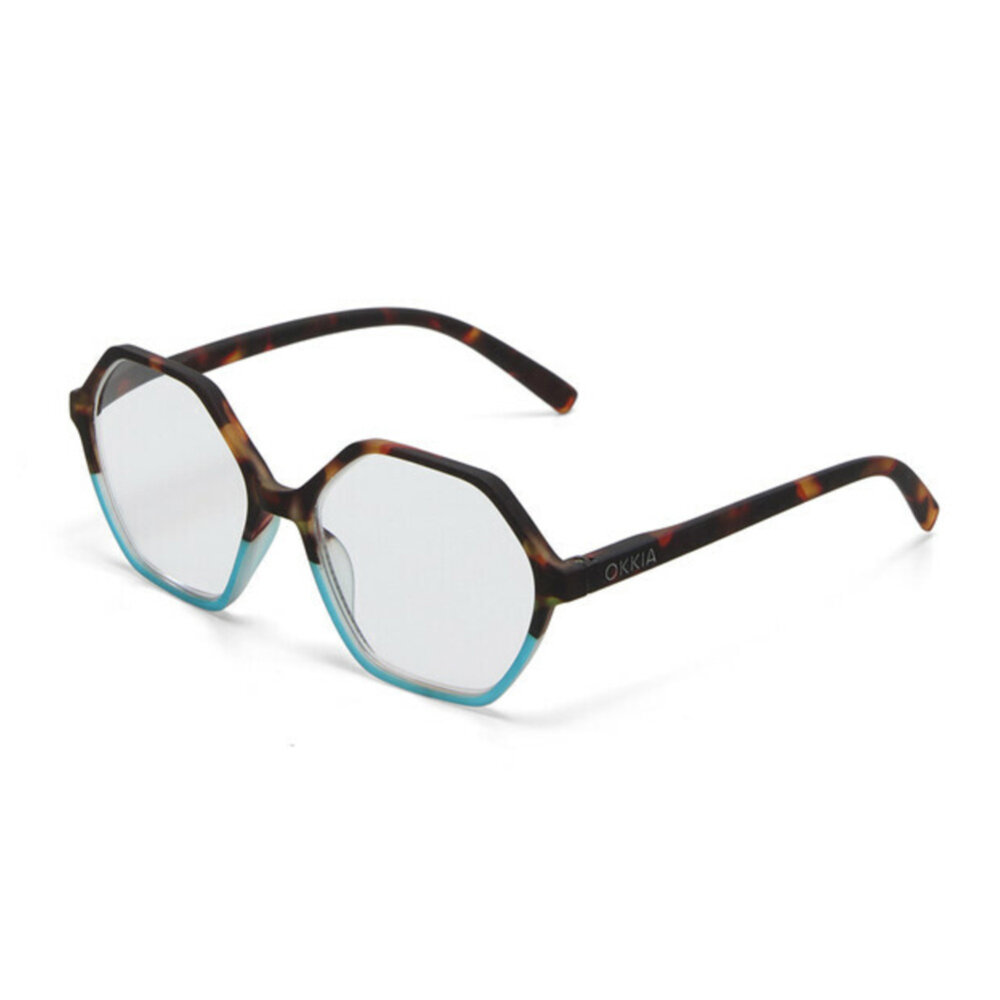 Okkia - Leesbril VENEZIA Hexagon Havana Blue OK036HB – +1.00 t/m +3.00 Okkia - Leesbril VENEZIA Hexagon Havana Blue OK036HB – +1.00 t/m +3.00
