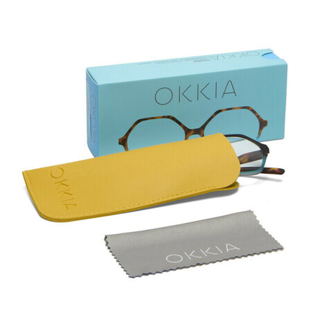 Okkia - Leesbril VENEZIA Hexagon Havana Blue OK036HB – +1.00 t/m +3.00 Okkia - Leesbril VENEZIA Hexagon Havana Blue OK036HB – +1.00 t/m +3.00