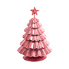 Melting Pot - Decoratief Roze Kerstboompje van Gevouwen Metaal met Ster 14x22cm Melting Pot - Decoratief Roze Kerstboompje van Gevouwen Metaal met Ster 14x22cm