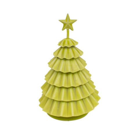 Melting Pot - Decoratief Limegroen Kerstboompje van Gevouwen Metaal met Ster 14x22cm Melting Pot - Decoratief Limegroen Kerstboompje van Gevouwen Metaal met Ster 14x22cm