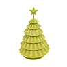 Melting Pot - Decoratief Limegroen Kerstboompje van Gevouwen Metaal met Ster 14x22cm Melting Pot - Decoratief Limegroen Kerstboompje van Gevouwen Metaal met Ster 14x22cm
