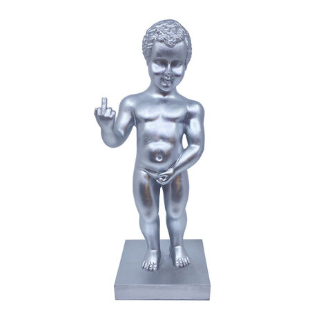 Melting Pot - Beeld Manneken Pis F*ck You Beeld Zilver Polystone 20x45cm Melting Pot - Beeld Manneken Pis F*ck You Beeld Zilver Polystone 20x45cm