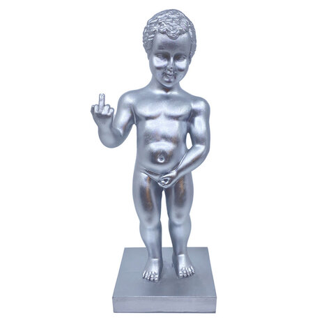 Melting Pot - Beeld Manneken Pis F*ck You Beeld XL Zilver Polystone 25x60cm Melting Pot - Beeld Manneken Pis F*ck You Beeld XL Zilver Polystone 25x60cm