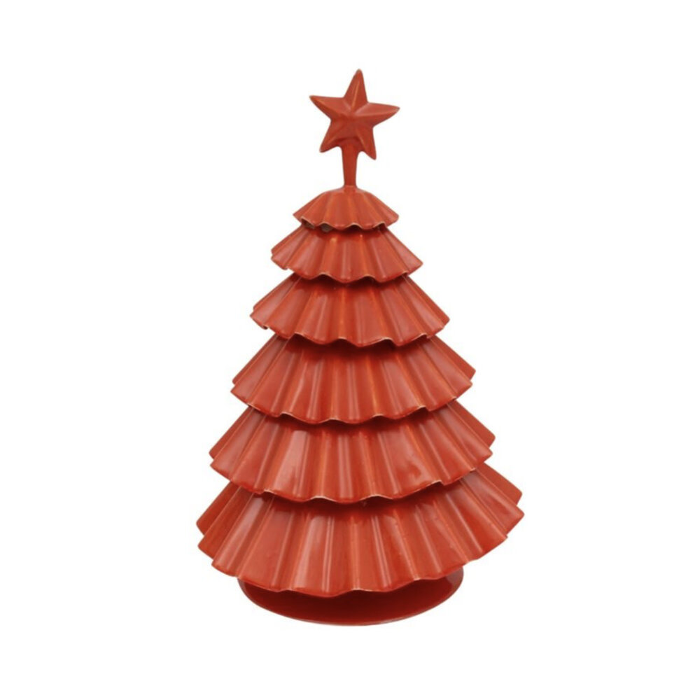 Melting Pot - Kerstboompje Oranje Gevouwen Metaal 14x22cm Melting Pot - Kerstboompje Oranje Gevouwen Metaal 14x22cm