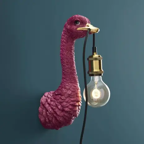 Werns - Wand Lamp Struisvogel Kuiken Roze 15x35cm Werns - Wand Lamp Struisvogel Kuiken Roze 15x35cm