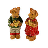 Werns - Beeldjes Kerst Beertjes met Hart 8x16cm set van 2