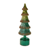 Werns - Kerstboompje Roterend met LED-Verlichting Groen Glas 12x37cm Werns - Kerstboompje Roterend met LED-Verlichting Groen Glas 12x37cm