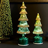 Werns - Kerstboompje Roterend met LED-Verlichting Groen Glas 12x37cm Werns - Kerstboompje Roterend met LED-Verlichting Groen Glas 12x37cm