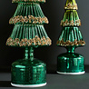Werns - Kerstboompje Roterend met LED-Verlichting Groen Glas 12x37cm Werns - Kerstboompje Roterend met LED-Verlichting Groen Glas 12x37cm