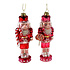 Kerstbal Set Notenkrakers Roze en Rood Glas 5x15cm Kerstbal Set Notenkrakers Roze en Rood Glas 5x15cm