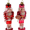 Werns - Kerstballen Notenkrakers Roze en Rood van Glas 5x15cm Set van 2