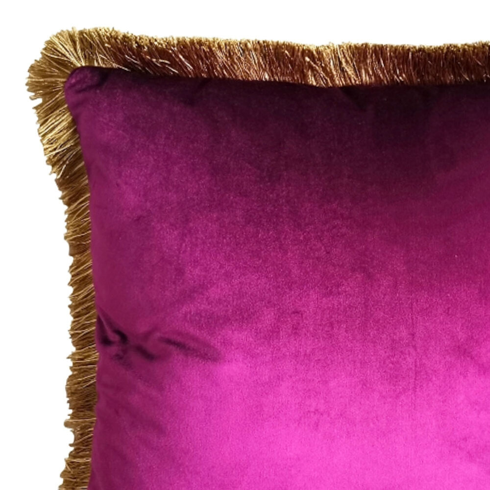 Werns - Sierkussen Paars Fluweel 45x45cm met Gouden Franjes en Binnenvulling Werns - Sierkussen Paars Fluweel 45x45cm met Gouden Franjes en Binnenvulling