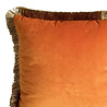 Werns - Sierkussen Oranje Fluweel 45x45cm met Gouden Franjes en Binnenvulling
