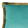 Werns - Sierkussen Turquoise Fluweel 45x45cm met Gouden Franjes en Binnenvulling Werns - Sierkussen Turquoise Fluweel 45x45cm met Gouden Franjes en Binnenvulling