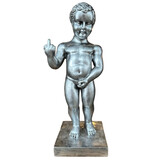 Melting Pot - Beeld Manneken Pis F*ck You Zilver XL 25x60cm Melting Pot - Beeld Manneken Pis F*ck You Zilver XL 25x60cm