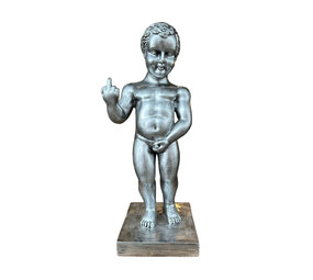 Melting Pot - Beeld Manneken Pis F*ck You Zilver 20x45cm