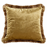 Werns - Sierkussen Goud Fluweel met Gouden Franjes 60x60cm Werns - Sierkussen Goud Fluweel met Gouden Franjes 60x60cm