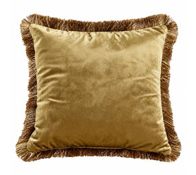 Werns - Sierkussen Goud Fluweel met Gouden Franjes 60x60cm