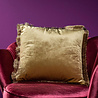 Werns - Sierkussen Goud Fluweel 60x60cm met Gouden Franjes en Binnenvulling