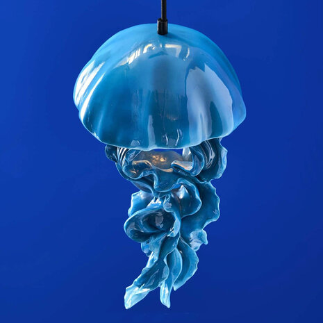 Werns - Hanglamp Ava Jellyfish Blauw Kunststof 23x42cm Werns - Hanglamp Ava Jellyfish Blauw Kunststof 23x42cm