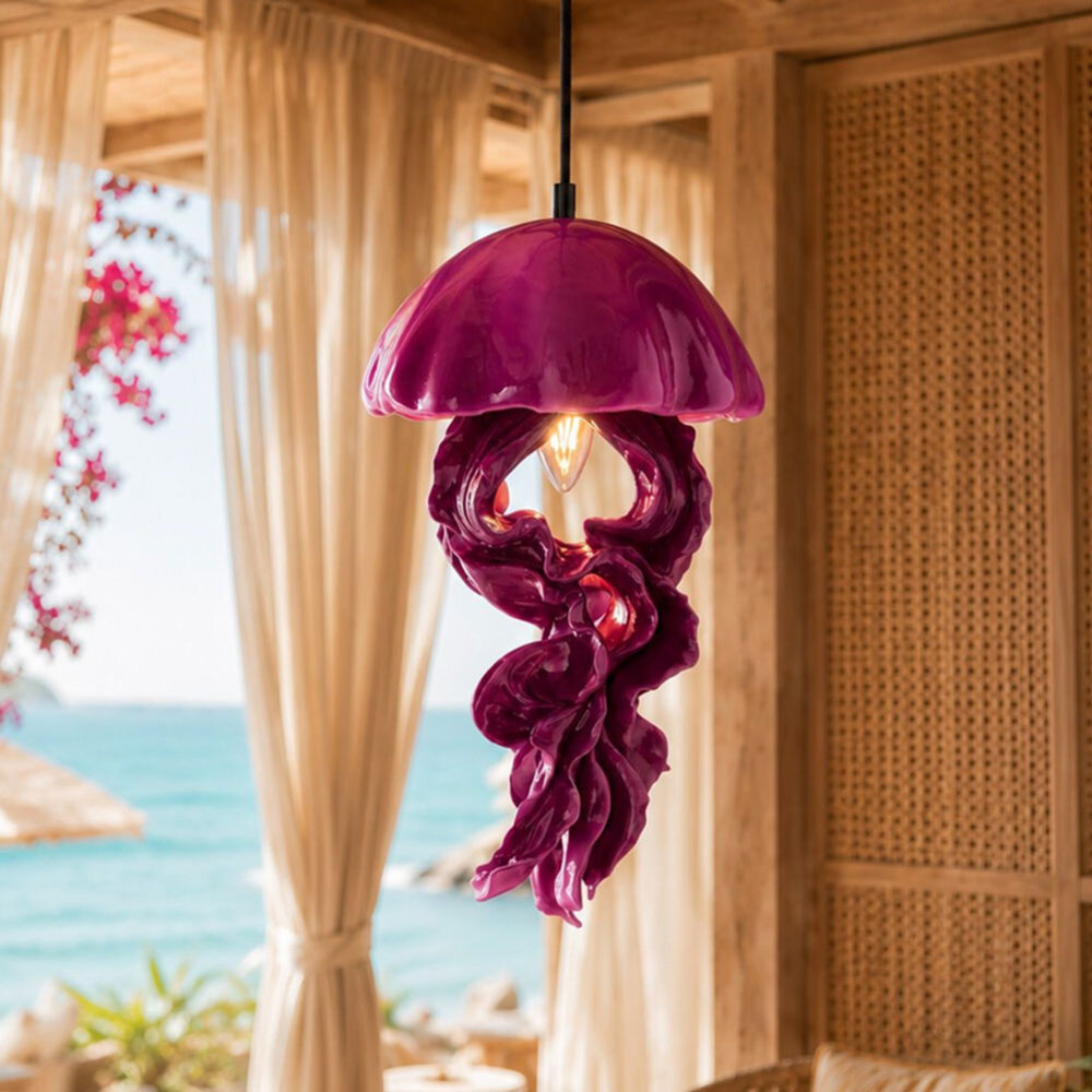 Werns - Hanglamp Ava Jellyfish Magenta Kunststof 23x42cm Werns - Hanglamp Ava Jellyfish Magenta Kunststof 23x42cm