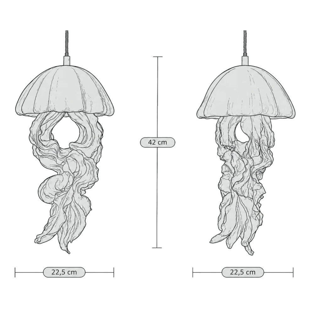 Werns - Hanglamp Ava Jellyfish Magenta Kunststof 23x42cm Werns - Hanglamp Ava Jellyfish Magenta Kunststof 23x42cm
