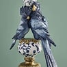 Werns - Bijzettafel Blauwe Papegaaien met Glazen Tafelblad 40x51cm Werns - Bijzettafel Blauwe Papegaaien met Glazen Tafelblad 40x51cm