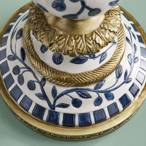 Werns - Bijzettafel Blauwe Papegaaien met Glazen Tafelblad 40x51cm Werns - Bijzettafel Blauwe Papegaaien met Glazen Tafelblad 40x51cm