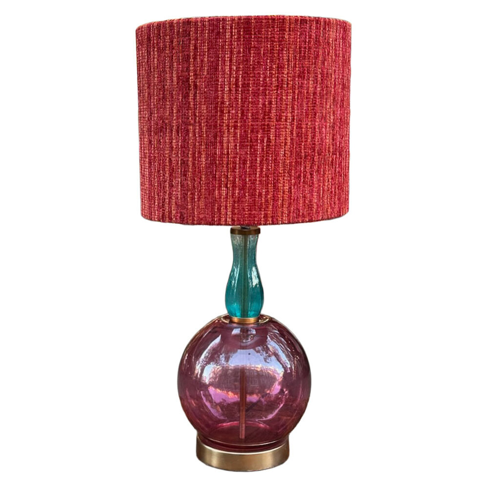 Melting Pot - Lampenvoet Lavendel Turquoise Fuchsia – Design Tafellamp van Transparant Gekleurd Glas
