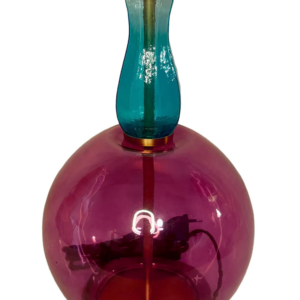 Melting Pot - Lampenvoet Lavendel Turquoise Fuchsia – Design Tafellamp van Transparant Gekleurd Glas