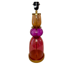 Melting Pot - Lampenvoet Roos Amber Fuchsia Rood Glas 17x52cm Melting Pot - Lampenvoet Roos Amber Fuchsia Rood Glas 17x52cm