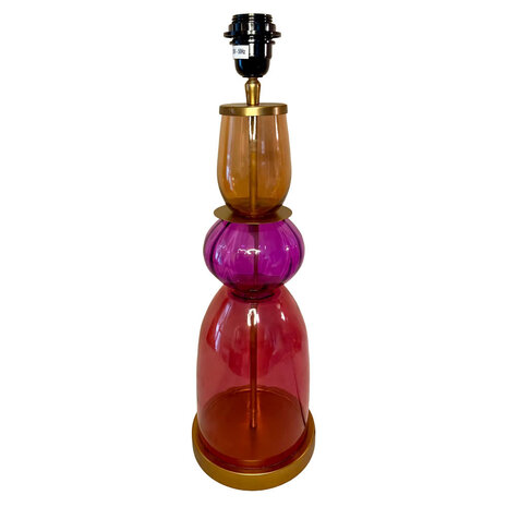 Melting Pot - Lampenvoet Roos Amber Fuchsia Rood Glas 17x52cm Melting Pot - Lampenvoet Roos Amber Fuchsia Rood Glas 17x52cm