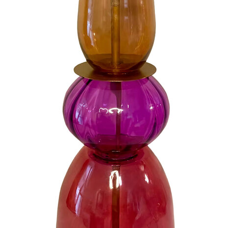 Melting Pot - Lampenvoet Roos Amber Fuchsia Rood Glas 17x52cm Melting Pot - Lampenvoet Roos Amber Fuchsia Rood Glas 17x52cm