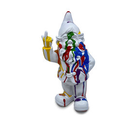 Stoobz Design Beeld Kabouter F*ck You Art Wit-Multi 20cm Stoobz Design Beeld Kabouter F*ck You Art Wit-Multi 20cm